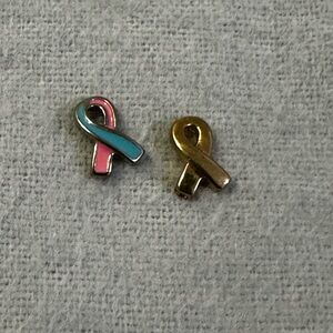 Origami owl 2 awareness ribbons charms